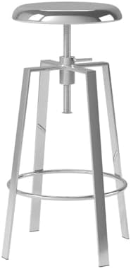 Atlas Industrial Bar Stools Set of 2, Adjustable Swivel Metal, Chrome