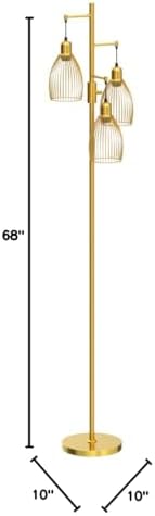 Dimmable Floor Lamp, Industrial Floor Lamps for Living Room, Gold Tree Lamp S...
