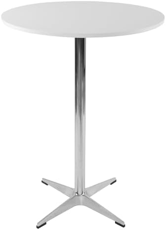 NOBPEINT Modern Round Pub Tables Bar Tables with Metal Cross Base, Wooden Coc...