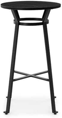 Glitzhome 41.25" H Round Bar Table, Bistro Pub Table with Solid Wood Top...