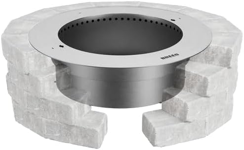 Breeo Zentro Fire Pit Insert - Stainless Steel, Round 30 in with Lid