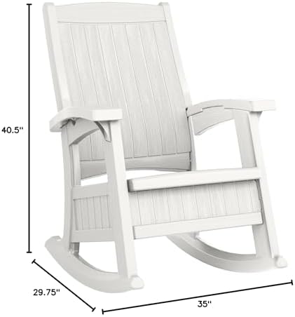 Suncast Outdoor Patio Rocking Chair with 7 Gal. of Under-Seat Storage, Stylis...