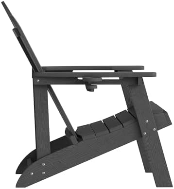 LUE BONA HDPE Adirondack Chairs Set of 2, Black Fire Pit Chairs