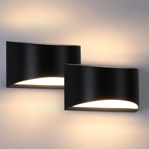 Black Modern LED Wall Sconce (with G9 Bulbs) Hardwired Indoor Wall Lights Set...