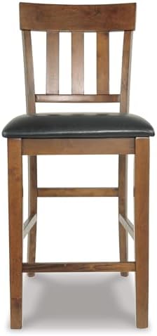Signature Design by Ashley Counter Height Bar Stool, Set of 2, Slat Back