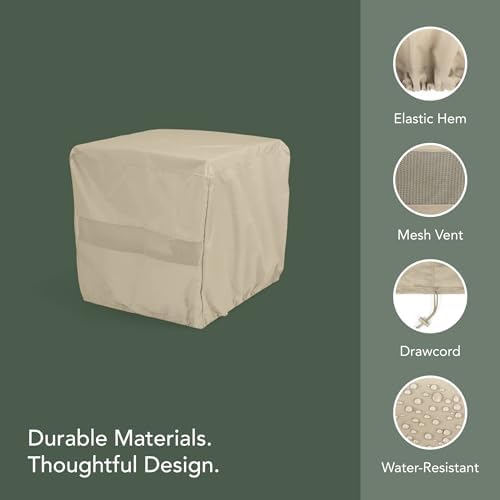 Covermates Square Firepit Cover - Water-Resistant Polyester - Mesh Ventilatio...