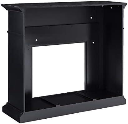 SEI Furniture Drovling Marble Tiled Color Changing Electric Fireplace, Black-...