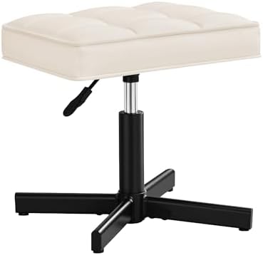 LUE BONA Adjustable Vanity Stool, 15''-19.5'' Foot Rest Under...