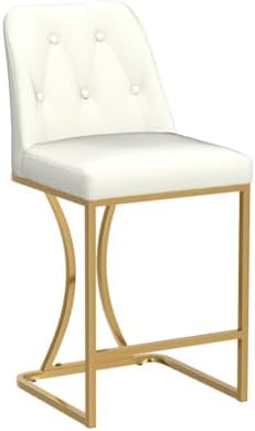 Ollega 24" White and Gold Counter Height Bar Stools Set of 2