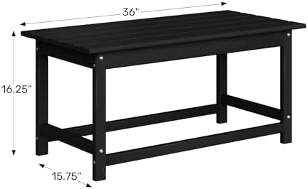 WestinTrends Malibu Outdoor Poly Lumber Coffee Table, 35.25" x 17.5"...