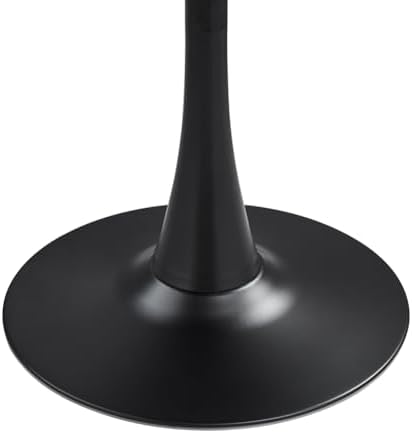27.3" Tulip Dining Table, Black, Perfect for 2-4 People, Mid-Century Mod...