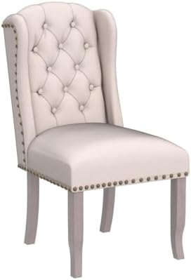 DUOMAY Modern Tufted Dining Chairs Set of 6, Linen Upholstered Dining Room Ch...