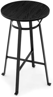 Glitzhome 41.25" H Round Bar Table, Bistro Pub Table with Solid Wood Top...
