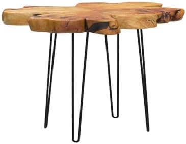 WELLAND Flower-Shaped Live Edge Cedar Coffee Table 32" W x 32" D x ...