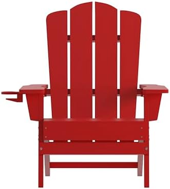 Taylor + Logan Nellis Adirondack Chair with Cup Holder, Weather Resistant HDP...