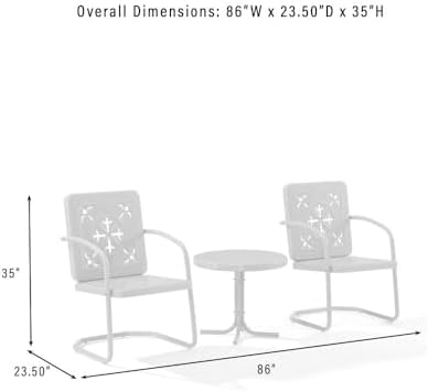 Crosley Furniture Azalea 3-Piece Retro Metal Outdoor Patio Chair Set