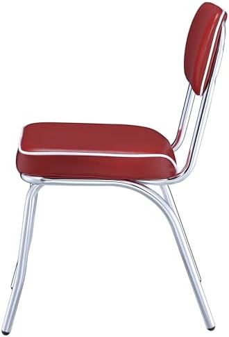 Coaster Home Furnishings Retro Set of 2 Open Back Dining Side Chairs Faux Lea...