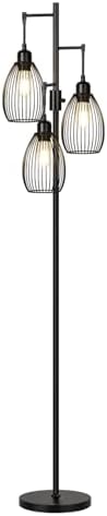 Dimmable Floor Lamp, 3 x 800LM LED Edison Bulbs Included, Farmhouse Industria...