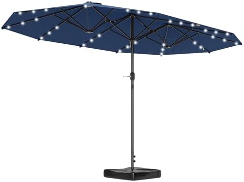 Outsunny 14.4ft Large Patio Umbrella with 36 Solar LED Lights