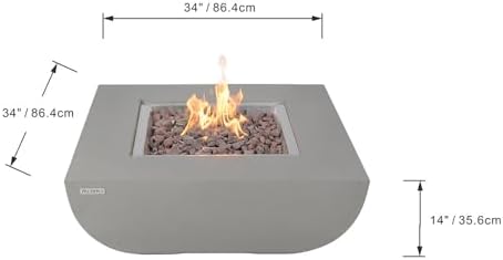Westport Concrete Fire Pit 34" x 34" Outdoor Patio Firepit Includes...