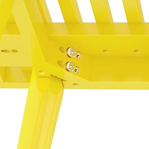 Plank+Beam Square Entryway Bench, Mid-Century Modern, 19", Yellow