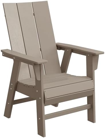 WestinTrends Ashore Outdoor Patio HDPE Plastic Modern Adirondack Dining Chair...