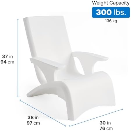 Step2 Vero Adirondack Chair, Stylish Poolside Lounger, Fade-Resistant, Waterp...