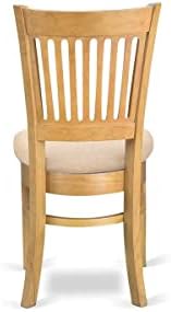 East West Furniture CAVA7-OAK-C 7 Piece Dining Table Set Consist of a Rectang...