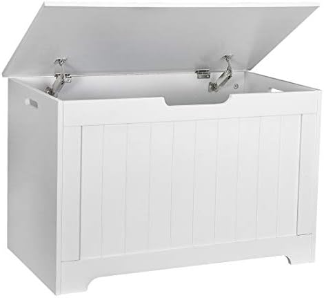 Wooden Storage Chest, Storage Trunk w/2 Safety Hinges,Storage Bench, Modern L...