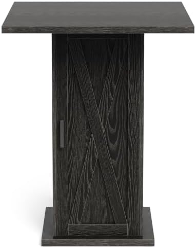 LITTLE TREE Bar Table with Storage Cabinet, 39.4" H Square High Top Pub ...