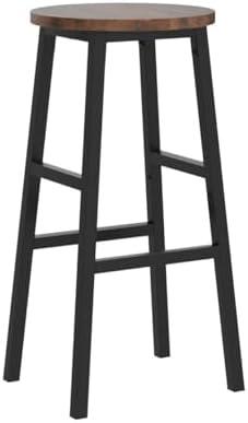 MAHANCRIS Bar Stools, Set of 2 Round Bar Chairs with Footrest, 24.4 Inch Kitc...