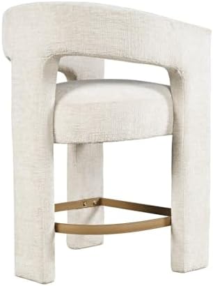 Jofran Gwen Natural Upholstered Counter Stool with Arms – Versatile Barstools...
