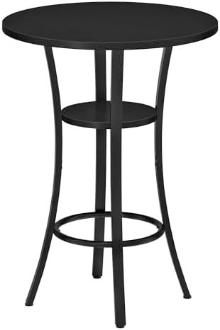 CHOEZON Round Bar Table, 2-Tier High Top & Counter Height Dining Table, S...