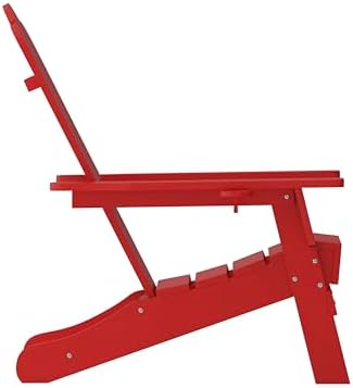 Taylor + Logan Nellis Adirondack Chair with Cup Holder, Weather Resistant HDP...
