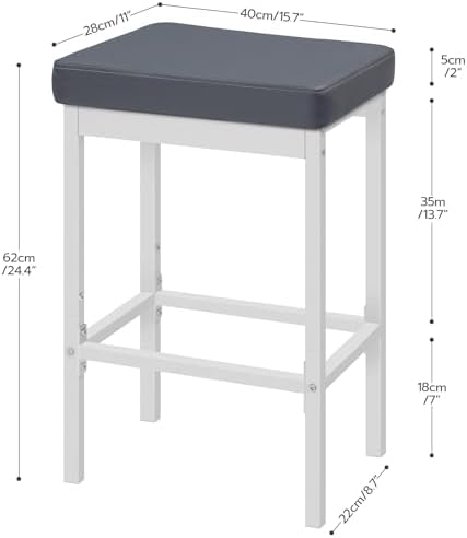 HOOBRO Bar Stools, 24.8-Inch Height Stools, Breakfast Bar Stools, Kitchen Bar...