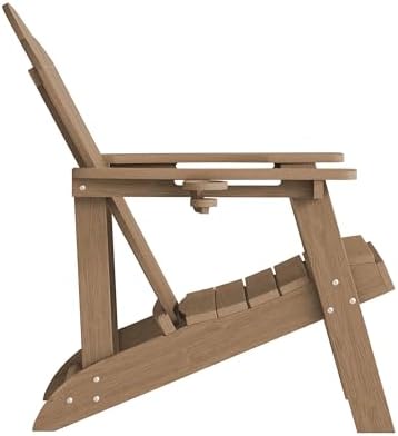 LUE BONA HDPE Adirondack Chairs Set of 2, Brown Fire Pit Chairs