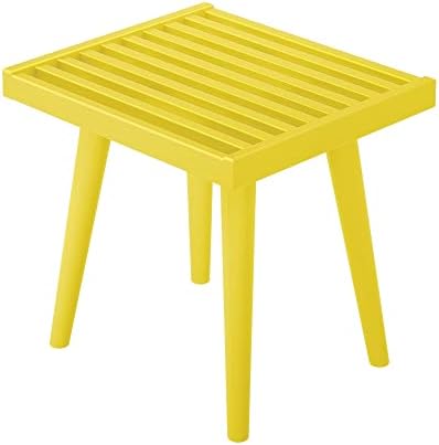Plank+Beam Square Entryway Bench, Mid-Century Modern, 19", Yellow