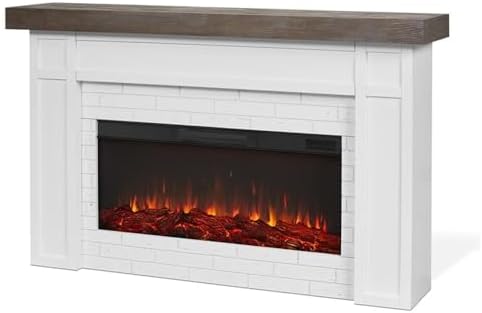 Real Flame Cravenhall Landscape Electric Fireplace with Mantel for Living Roo...