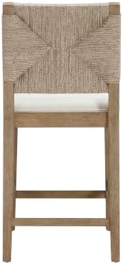 Nathan James Beacon Bohemian Boucle Bar Stool, Upholstered Counter Height Cha...