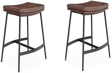 Nathan James Arlo Modern Backless Upholstered Kitchen Counter Bar Stool with ...