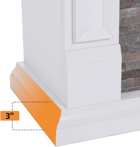 Naice 44" Electric Fireplace Mantel, Farmhouse TV Stand w/ 23" Heat...