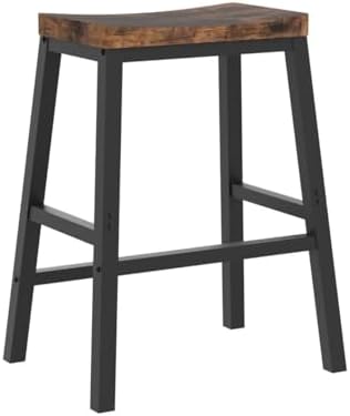 HOOBRO Bar Stools, Set of 2 Bar Chairs, 23.6 Inch Saddle Stools, Kitchen Coun...