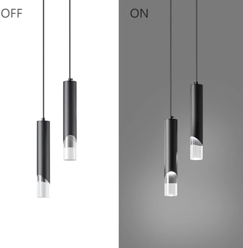 Modern Pendant Light Kitchen Light Fixture Dimmable LED Black Mini Pendant Li...
