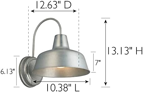 Design House Mason Farmhouse Gooseneck Barn Light, Outdoor Exterior Porch or ...