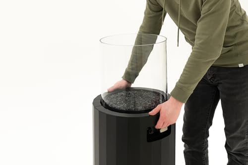 Planika BINO Outdoor Gas Fireplace - Fire Column with Glass Shield for Patio ...