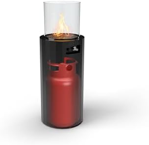 Planika BINO Outdoor Gas Fireplace - Fire Column with Glass Shield for Patio ...