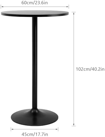 FDW | Bar Table | 40 Inch | Black | Fixed Height Round Table
