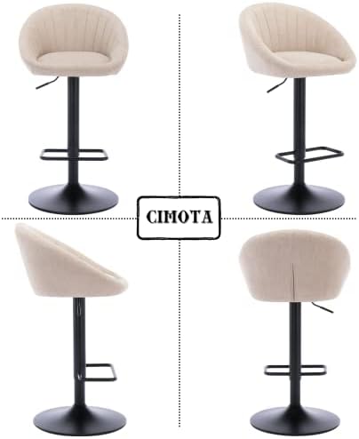 CIMOTA Swivel Adjustable Bar Stools Set of 2 Modern Counter Stools Bar Chairs...