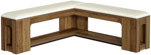 Tribesigns L Shaped Corner Bench with Removable Seat Cushion, 47.24" Far...