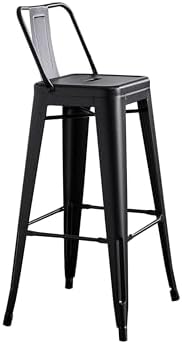 AC Pacific 30” Metal Barstool Set of 2 – Country Rustic Style with Low Back, ...